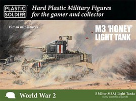 Plastic-Soldier 15mm WWII British Stuart I Honey Light Tank(5) & Crew Plastic Model Military Vehicle Kit #1553 Plastic-Soldier 15mm WWII British Stuart I Honey Light Tank(5) & Crew Plastic Model Military Vehicle Kit #1553