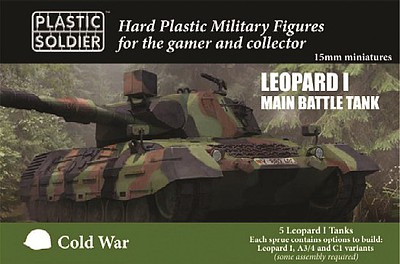Plastic-Soldier 15mm Cold War Leopard 1 Main Battle Tank (5) Plastic Model Military Vehicle Kit #1556