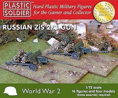 Plastic-Soldier WWII Russian Zis2/3 Gun (4) & Crew (16) Plastic Model Artillery Kit 1/72 Scale #7212