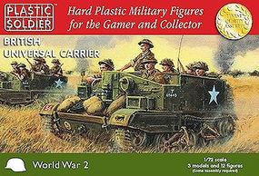 WWII British Universal Carrier (3) & Crew (12) Plastic Model Personnel Carrier 1/72 #7213