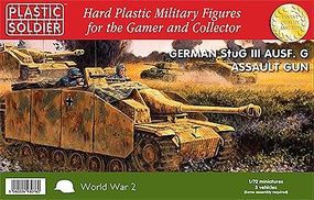 WWII StuG III Ausf G w/Assault Gun (3) Plastic Model Tank Kit 1/72 Scale #7214