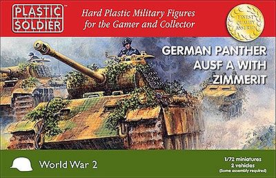 Plastic-Soldier WWII Panther Ausf A Tank w/Zimmerit (2) Plastic Model Tank Kit 1/72 Scale #7219