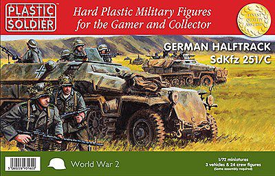 Plastic-Soldier WWII German SdKfz 251/C Halftrack & Crew Plastic Model Military Vehicle Kit 1/72 #7232
