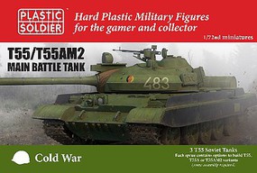Plastic-Soldier Cold War Soviet T55/AM2 Main Battle Tank (3) Plastic Model Military Vehicle Kit 1/72 #7242 Plastic-Soldier Cold War Soviet T55/AM2 Main Battle Tank (3) Plastic Model Military Vehicle Kit 1/72 #7242