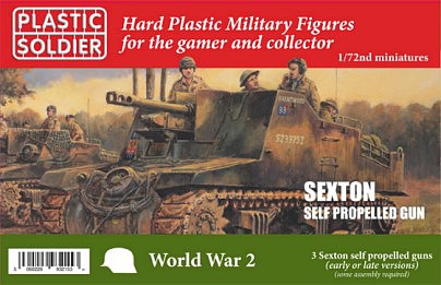 Plastic-Soldier WWII Sexton Self Propelled Gun (3) & Crew Plastic Model Military Vehicle Kit 1/72 #7244