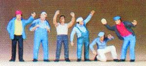 Preiser Standing Truck Drivers (6) Model Railroad Figure HO Scale #10036