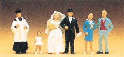 Preiser Wedding Participants Protestant (6) Model Railroad Figure HO Scale #10057