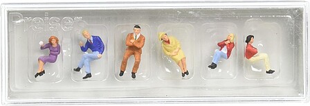 Preiser Pedestrians Seated #2 Model Railroad Figures HO Scale #10096