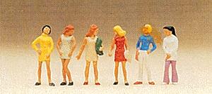 Preiser Pedestrians Group of Girls (6) Model Railroad Figures HO Scale #10122