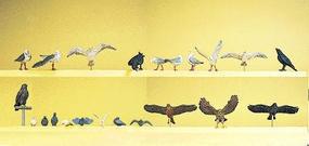 Preiser Pigeons, Seagulls, Crows & Birds Of Prey (22) Model Railroad Figures HO-Scale #10169