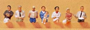 Preiser Passengers Railway Seated (7) Model Railroad Figures HO Scale #10298