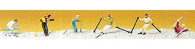 Preiser Downhill Skiers (6) Model Railroad Figures HO Scale #10313
