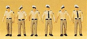 Preiser German Police Assorted Policemen (6) Model Railroad Figures HO Scale #10340