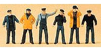 Preiser People Working Ships Crewmen (6) Model Railroad Figures HO Scale #10353