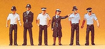 Preiser Police Great Britian (6) Model Railroad Figures HO Scale #10371