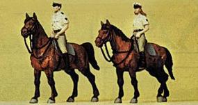 Preiser Police Mounted On Horseback German Officers Model Railroad Figures HO Scale #10389