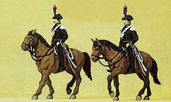 Preiser Police Mounted On Horseback Italian Police Model Railroad Figures HO Scale #10398