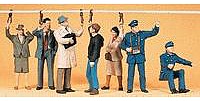 Preiser People Working Street Car Crew w/Pedestrians (7) Model Railroad Figures HO Scale #10405