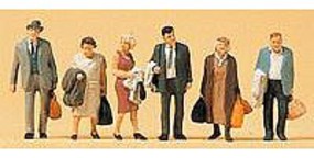 Preiser Standing Travelers w/Luggage Set #2 Era III (6) Model Railroad Figures HO Scale #10408 Preiser Standing Travelers w/Luggage Set #2 Era III (6) Model Railroad Figures HO Scale #10408