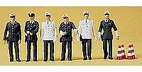 Preiser People Working Policemen Era III (6) Model Railroad Figures HO Scale #10422