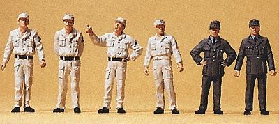 Preiser Federal Technical Emergency Service Workers 1950 (6) Model Railroad Figures HO Scale #10457