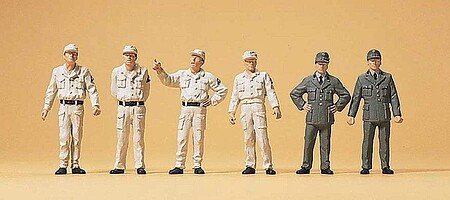 Preiser Federal Technical Emergency Service Workers 1950 (6) Model Railroad Figures HO Scale #10457