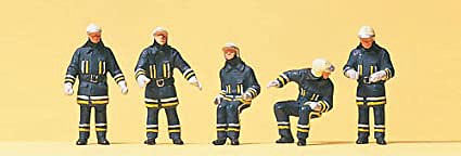 Preiser HO #10485 Emergency Modern German Firefighters 