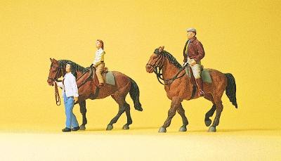 Preiser Sports & Recreation Riders w/Horses #2 Model Railroad Figures HO Scale #10501