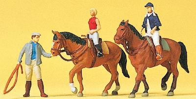 Preiser Sports & Recreation At The Riding School #1 Model Railroad Figures HO Scale #10502