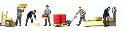 Preiser Railroad Personnel - At the Freight Station (5) Model Railroad Figures HO Scale #10581