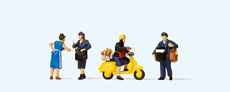 Preiser People Working - German Federal Postal Workers Model Railroad Figures HO Scale #10610