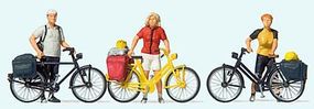 Preiser Standing Cyclists in Sportswear with Bikes Set #1 Model Railroad Figures HO Scale #10643