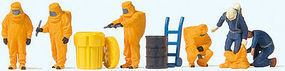 Preiser Firemen/Orange Chem Suits Model Railroad Figure HO Scale #10732 Preiser Firemen/Orange Chem Suits Model Railroad Figure HO Scale #10732