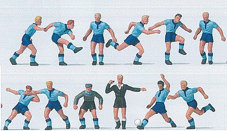 Preiser Soccer Team with Referee (12) Model Railroad Figure HO Scale #10756