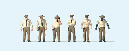 Preiser U.S Sheriff Deputies (6) HO Scale Model Railroad Figure #10796