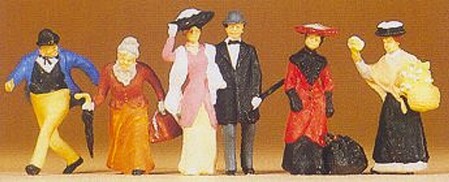 Preiser 1900s Travelers & Passers-By Model Railroad Figures HO Scale #12138