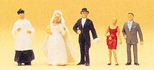 Preiser Wedding Participants - Catholic Model Railroad Figures HO Scale #14058