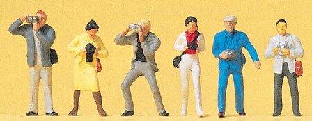 Preiser Working People Standing Photographers (6) Model Railroad Figures HO Scale #14080