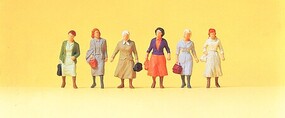 Passengers Female Commuters on Way to Train (6) Model Railroad Figures HO Scale #14085