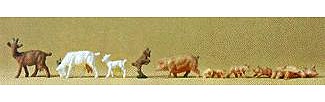 Preiser Animals - Goats & Hogs Model Railroad Figures HO Scale #14162