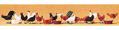 Preiser Animals - Chickens Model Railroad Figures HO Scale #14168