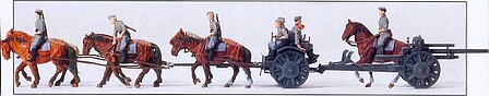 Preiser WWII Artillery 10.5cm Light Field Howitzer Model Railroad Figures Kit HO Scale #16513