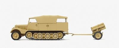 Preiser German Army WWII SdKfz 11 Series Medium Half-Track Plastic Model Vehicle Kit #16583