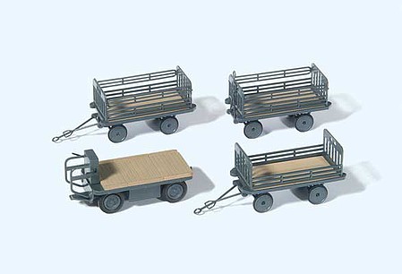 Preiser HO Railway Cargo Vehicle w/3 Trailers