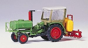 Preiser Tool Carrier Tractor with Cab & Sprayer HO Scale Model Railroad Vehicle Kit #17933