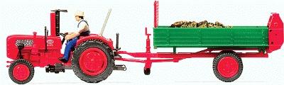 Preiser Fahr Tractor with Manure Spreader HO Scale Model Railroad Vehicle #17940
