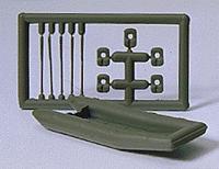 Preiser Military Raft with Oars and Life Jackets Model Railroad Building Accessory HO Scale #18367