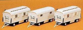 Preiser Modern Circus Performers Trailers (3 Pack) HO Scale Model Railroad Vehicle Kit #20005 Preiser Modern Circus Performers Trailers (3 Pack) HO Scale Model Railroad Vehicle Kit #20005
