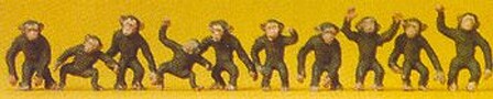 Preiser Monkeys (10) Model Railroad Figures HO Scale #20388