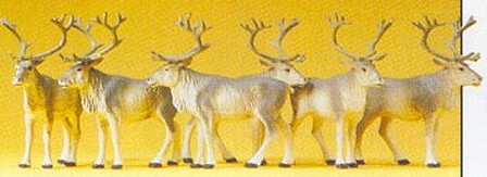 Preiser Reindeer (6) Model Railroad Figures HO Scale #20394